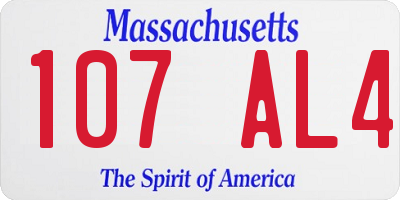 MA license plate 107AL4