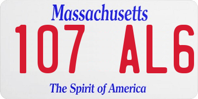 MA license plate 107AL6