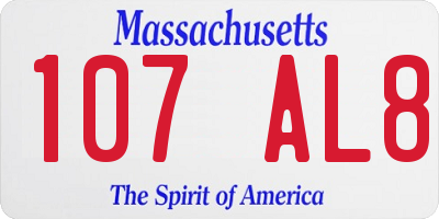 MA license plate 107AL8