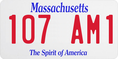 MA license plate 107AM1