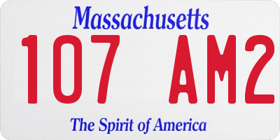 MA license plate 107AM2