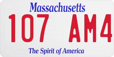 MA license plate 107AM4
