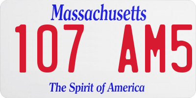 MA license plate 107AM5