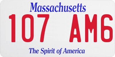 MA license plate 107AM6