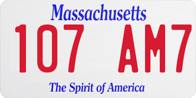 MA license plate 107AM7