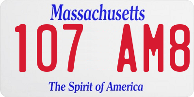 MA license plate 107AM8