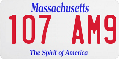 MA license plate 107AM9