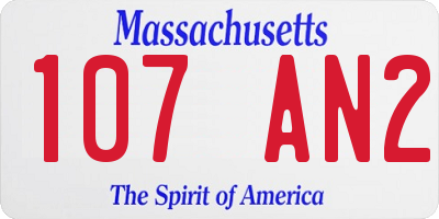 MA license plate 107AN2