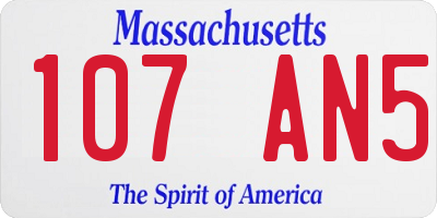 MA license plate 107AN5