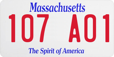 MA license plate 107AO1
