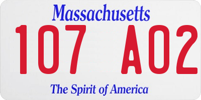 MA license plate 107AO2