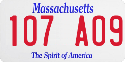 MA license plate 107AO9