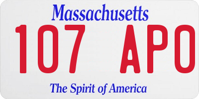 MA license plate 107AP0