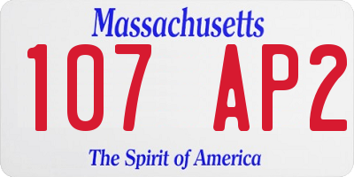 MA license plate 107AP2