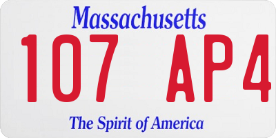 MA license plate 107AP4