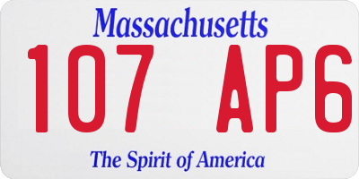 MA license plate 107AP6