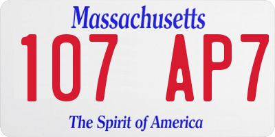 MA license plate 107AP7