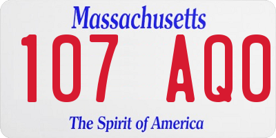 MA license plate 107AQ0