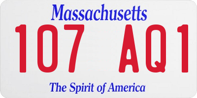 MA license plate 107AQ1