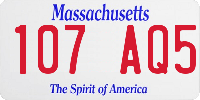 MA license plate 107AQ5