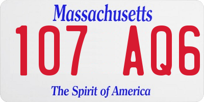 MA license plate 107AQ6