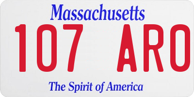 MA license plate 107AR0