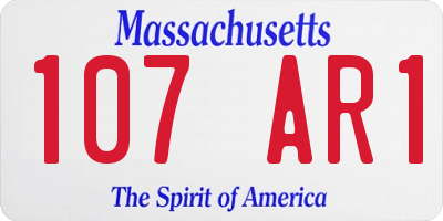 MA license plate 107AR1