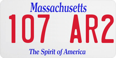 MA license plate 107AR2