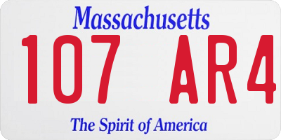 MA license plate 107AR4