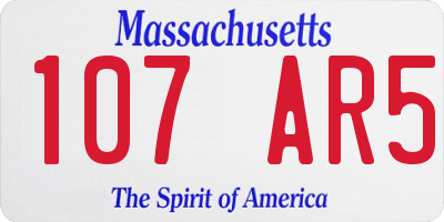 MA license plate 107AR5