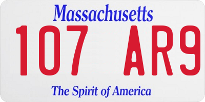 MA license plate 107AR9