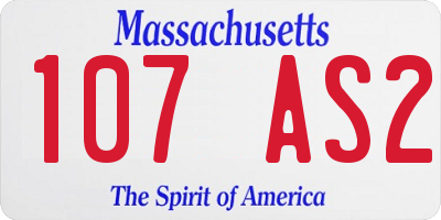 MA license plate 107AS2