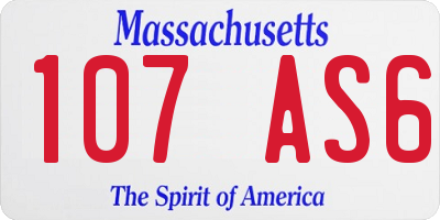 MA license plate 107AS6