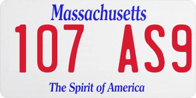 MA license plate 107AS9