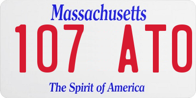 MA license plate 107AT0