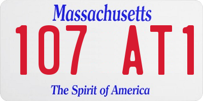 MA license plate 107AT1