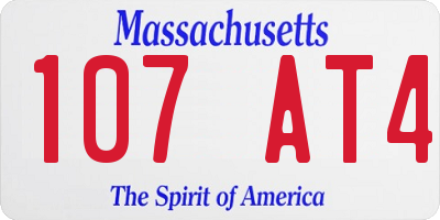 MA license plate 107AT4