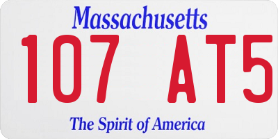 MA license plate 107AT5