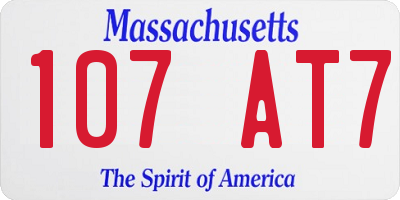 MA license plate 107AT7
