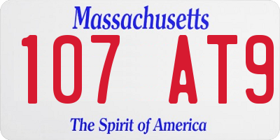 MA license plate 107AT9