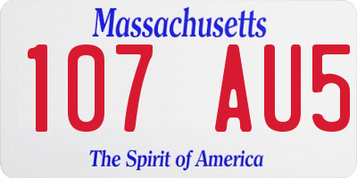 MA license plate 107AU5