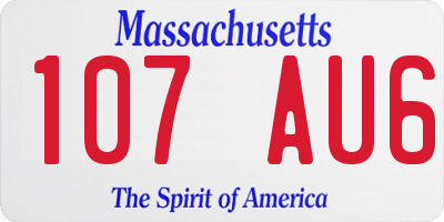 MA license plate 107AU6