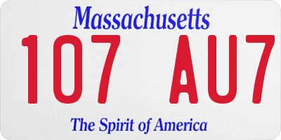 MA license plate 107AU7
