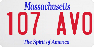 MA license plate 107AV0