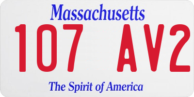 MA license plate 107AV2