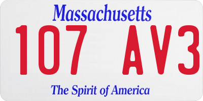 MA license plate 107AV3