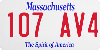 MA license plate 107AV4