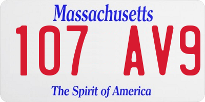 MA license plate 107AV9