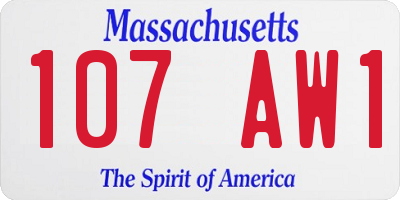 MA license plate 107AW1