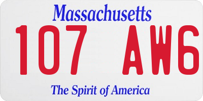 MA license plate 107AW6